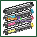 Brother TN-221BK TN-225C TN-225M TN-225Y High Yield Compatible Toner Cartridges - 4 Piece Combo 