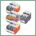 Canon BCI-3e BK, C, M, Y Compatible ink Cartridges - 14 Piece Combo