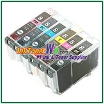 Canon CLI-8 (BK, C, M, Y, PC, PM) Compatible ink Cartridges - 6 Piece Combo