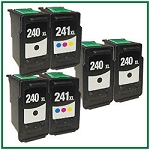 Canon PG-240XL CL-241XL Compatible ink Cartridges - 6 Piece Combo