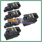 Dell E525w High Yield Black Cyan Magenta Yellow Compatible Toner Cartridges - 5 Piece Combo