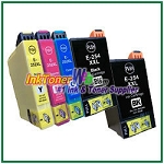 Epson 252XL 254XL T254XL120 T252XL220-T252XL420 Compatible ink Cartridges - 5 Piece Combo