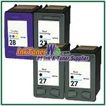 HP 27 28 Compatible ink Cartridges - 4 Piece Combo