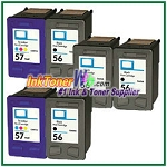 HP 56 57 Compatible ink Cartridges - 6 Piece Combo