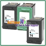 HP 74 75 Compatible ink Cartridges - 3 Piece Combo