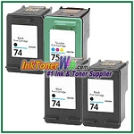 HP 74 75 Compatible ink Cartridges - 4 Piece Combo