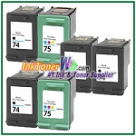 HP 74 75 Compatible ink Cartridges - 6 Piece Combo