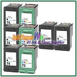 HP 74 75 Compatible ink Cartridges - 8 Piece Combo