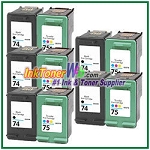 HP 74 75 Compatible ink Cartridges - 10 Piece Combo