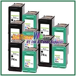 HP 74XL 75XL Compatible ink Cartridges - 10 Piece Combo