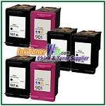 HP 901XL 901 Compatible ink Cartridges - 6 Piece Combo