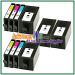 HP 934XL 935XL C2P23AN-C2P26AN  Compatible ink Cartridges - 10 Piece Combo