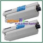 OKI Data 44469801 Compatible Black Toner Cartridge for C330 - 2 Piece