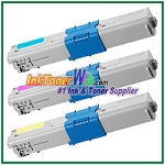 OKI Data 44469701-03 Compatible Toner Cartridges for C330 - 3 Piece Combo