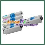 OKI Data 44469801 44469701-03 Compatible Toner Cartridges for C330 - 5 Piece Combo