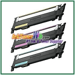 Color Toner Cartridge Compatible with Samsung CLT-C406S CLT-M406S CLT-Y406S High Yield - 3 Piece Combo